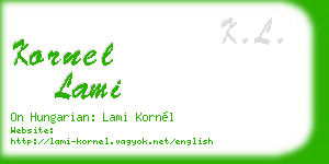 kornel lami business card